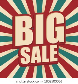 fondo de cómic clásico con texto BIG SALE. estilo retro