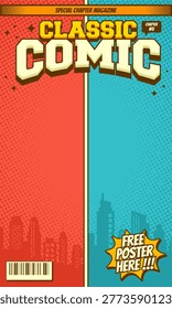 Classic Comic Book Cover Template background