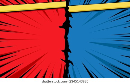 Classic comic cartoon versus fight background
