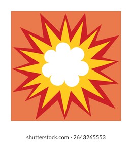 Classic Comic Explosion with Red and Orange Flames