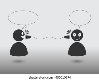 Classic communication icon talk between two people