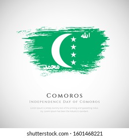 Classic Comoros independence day with brush flag background