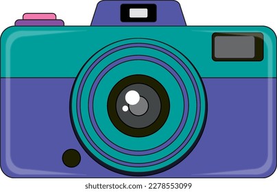 Classic compact camera on white background illustration