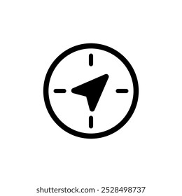 Classic compass icon on transparent background