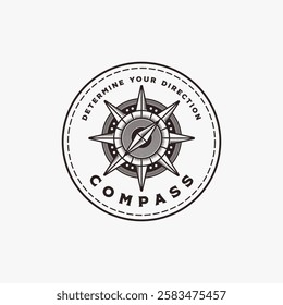 Classic Compass logo badge emblem on white background