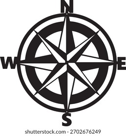 Classic Compass Rose Vector Illustration for Navigation and Direction
