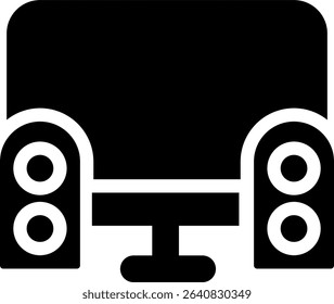 classic computer desk icon glyph style design