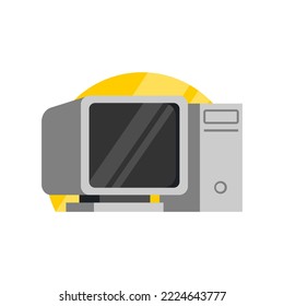 classic computer flat vector illustration