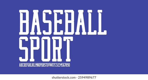Classic Condensed font. Vintage sport font in american style for football, baseball or basketball logos and t-shirt. Athletic department typeface, varsity style font. Vector Illustration