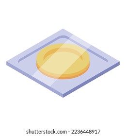 Classic condom icon isometric vector. Female contraception. Education family