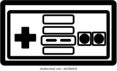 Classic Console Video Game Controller Line Vector