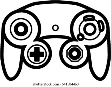 Classic Console Video Game Controller Line Vector