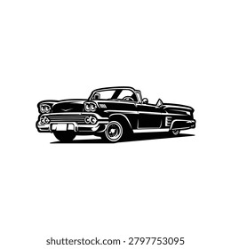 Classic convertible car vector isolated