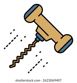 Classic corkscrew icon. Outline classic corkscrew vector icon color flat isolated
