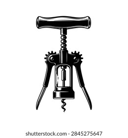 Classic corkscrew tool featuring a mechanical lever and spiral for opening wine bottles efficiently and stylishly.