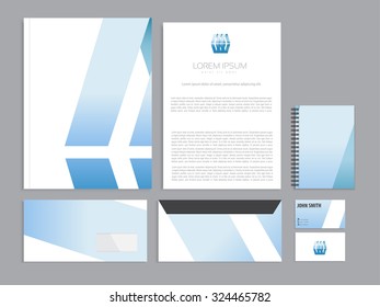 Classic corporate identity with logo design template. Vector stationery business concept. 