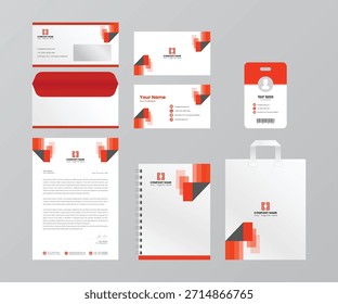 Diseño clásico de Plantilla de identidad corporativa. Maqueta de conjunto de papelería de negocios. Elegante gran conjunto de artículos de papelería de negocios. Identidad de marca. Plantilla estacionaria Corporativa. Listo para imprimir.