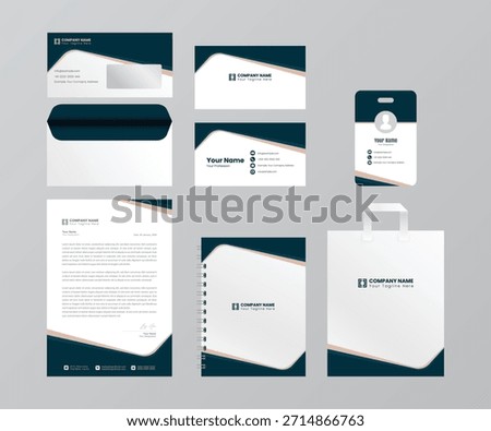 Classic corporate identity template design. Business Stationery Set Mockup. Stylish big set of business stationery items. Brand identity. Corporate stationary template. Ready to print.