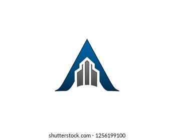 Classic corporate real estate letter A logo