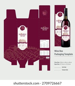 Classic Countryside Wine Box Packaging Template