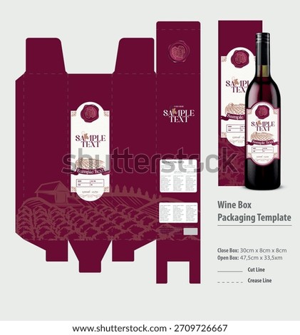 Classic Countryside Wine Box Packaging Template