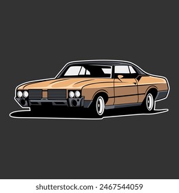 Classic Coupé Car Vektorillustration