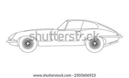 Classic coupe vector retro English England EN speed beauty icon