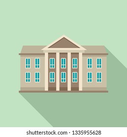 Classic courthouse icon. Flat illustration of classic courthouse vector icon for web design