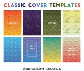 Classic Cover Templates. Admirable geometric patterns, pretty vector illustrations.