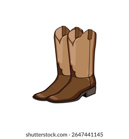 clássico botas de cowboy desenho animado. rodeio durável, moda rústica, bordado pontiagudo clássico botas de cowboy sinal.