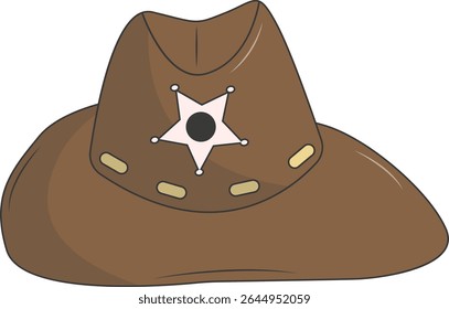 Classic Cowboy Hat Illustration Isolated on White Background. Vector Graphic Design.