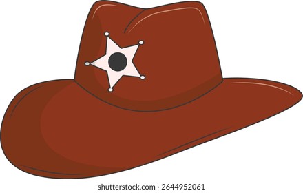 Classic Cowboy Hat Illustration Isolated on White Background. Vector Graphic Design.