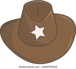 Classic Cowboy Hat Illustration Isolated on White Background. Vector Graphic Design.
