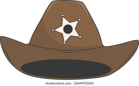 Classic Cowboy Hat Illustration Isolated on White Background. Vector Graphic Design.