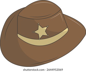 Classic Cowboy Hat Illustration Isolated on White Background. Vector Graphic Design.