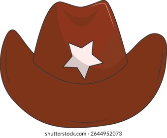 Classic Cowboy Hat Illustration Isolated on White Background. Vector Graphic Design.