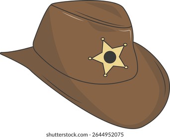 Classic Cowboy Hat Illustration Isolated on White Background. Vector Graphic Design.