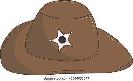Classic Cowboy Hat Illustration Isolated on White Background. Vector Graphic Design.