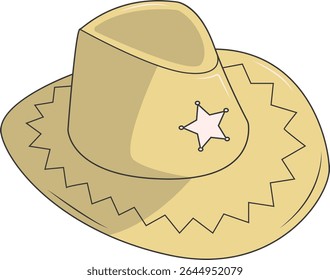Classic Cowboy Hat Illustration Isolated on White Background. Vector Graphic Design.