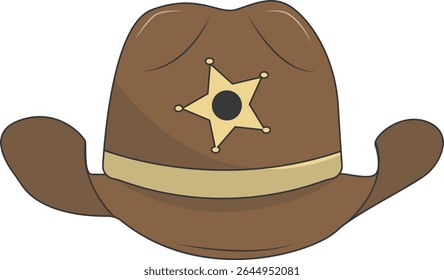 Classic Cowboy Hat Illustration Isolated on White Background. Vector Graphic Design.