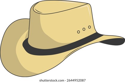 Classic Cowboy Hat Illustration Isolated on White Background. Vector Graphic Design.