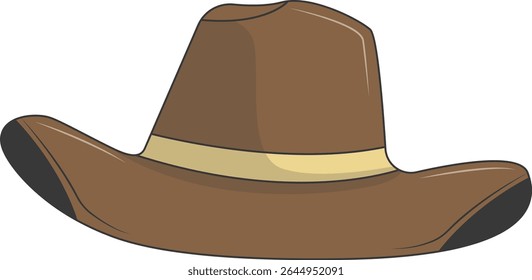 Classic Cowboy Hat Illustration Isolated on White Background. Vector Graphic Design.