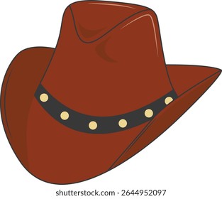 Classic Cowboy Hat Illustration Isolated on White Background. Vector Graphic Design.