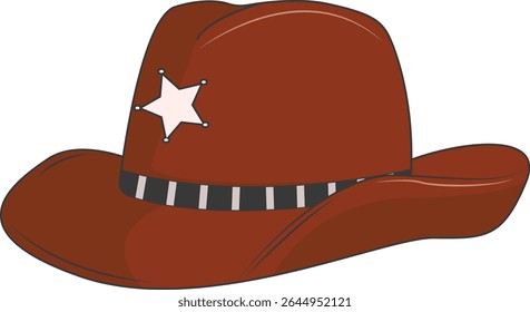 Classic Cowboy Hat Illustration Isolated on White Background. Vector Graphic Design.