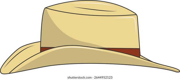 Classic Cowboy Hat Illustration Isolated on White Background. Vector Graphic Design.