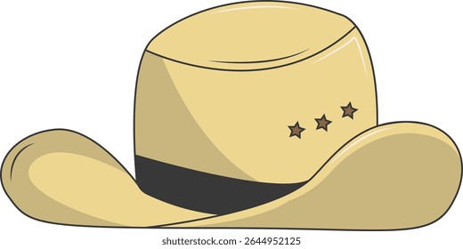 Classic Cowboy Hat Illustration Isolated on White Background. Vector Graphic Design.