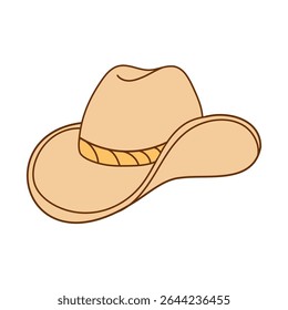 Classic cowboy hat with yellow rope band vector