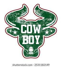 Ilustração de design de emblema de logotipo de rodeio de cowboy clássico