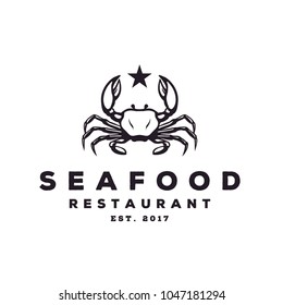 Classic Crab Claws Handdrawn for Premium Seafood Restaurant Vintage Retro logo design