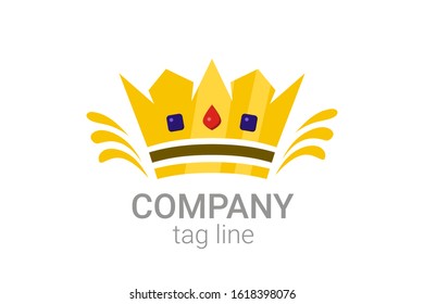 Classic Creative abstract symbol design vector template. Vintage Crown Logo Royal King Queen concept Logotype concept icon.